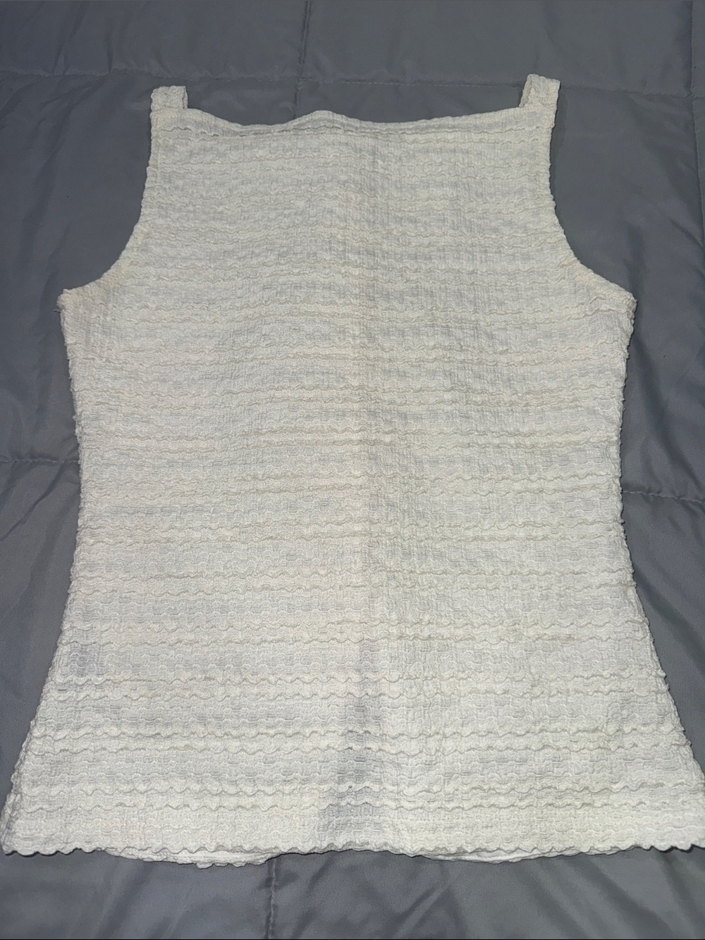 Cream Textured Button-Front Tank Top - Picture 2 of 3